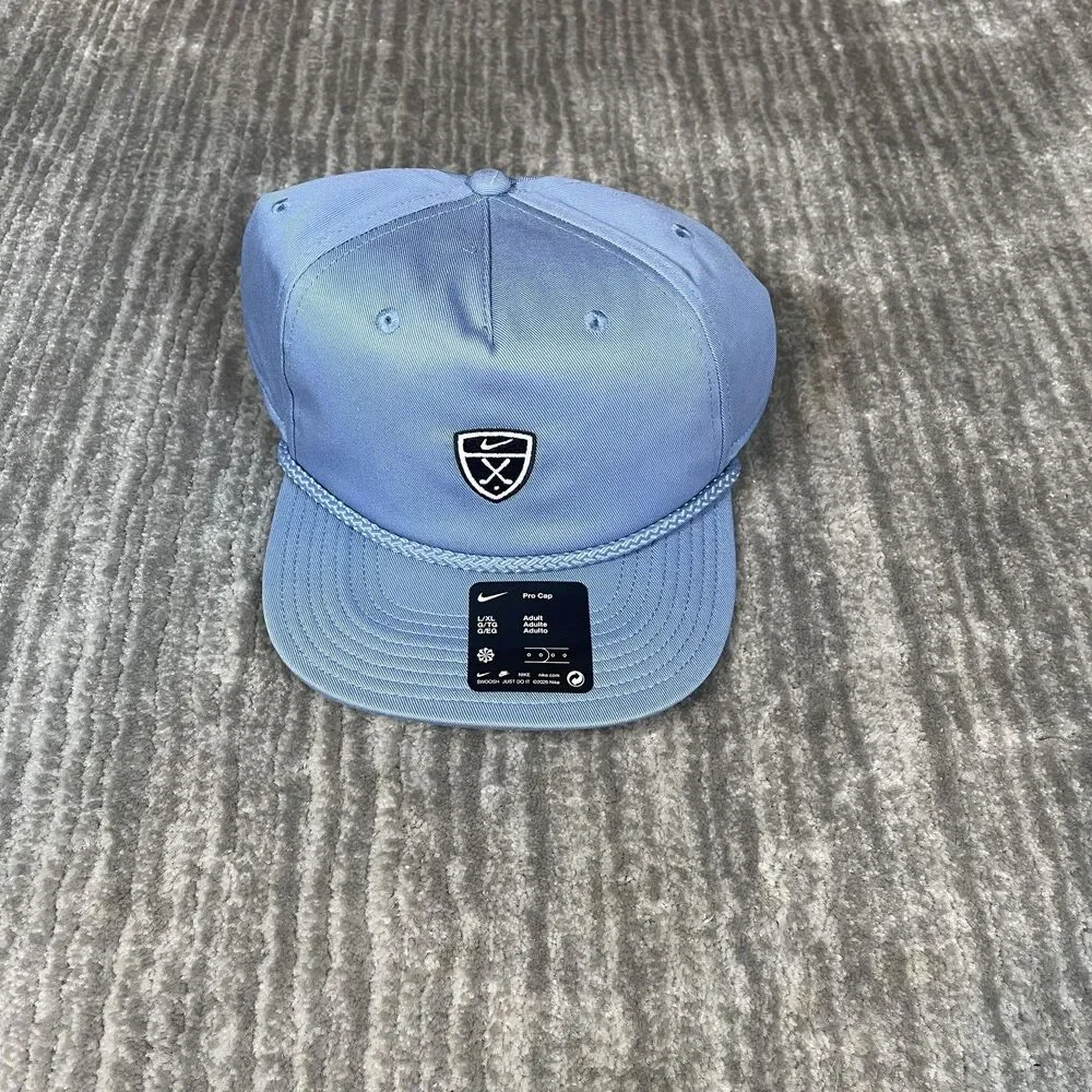 Nike Hat Cap Snap Back Mens L/XL Blue Golf Pro Cap Rope Crest Logo IM9607-486